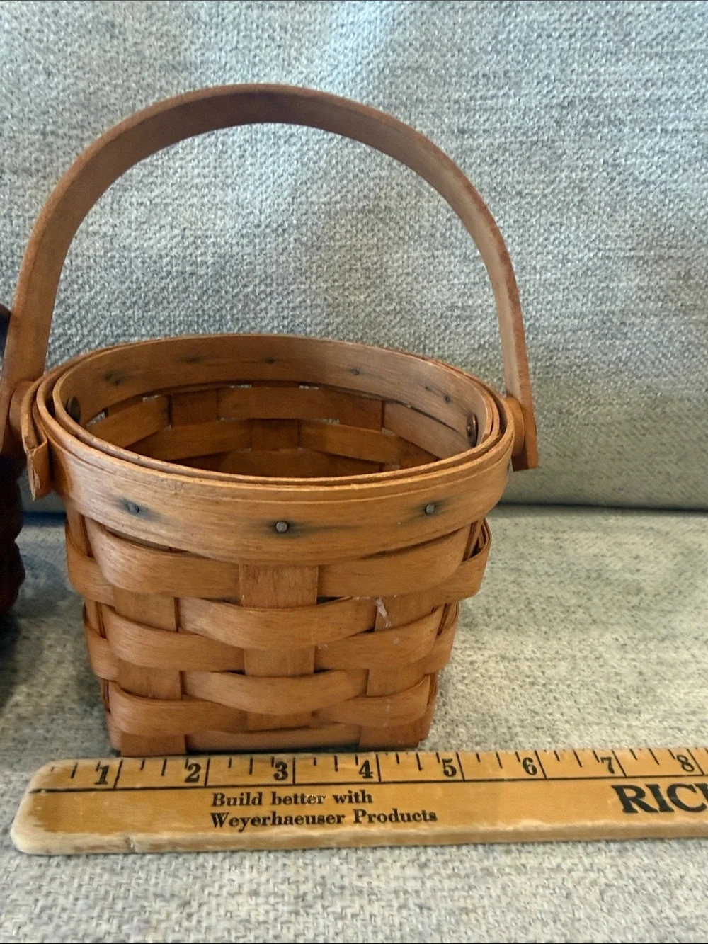 Longaberger Natural Brown Handwoven Wood Basket Pair